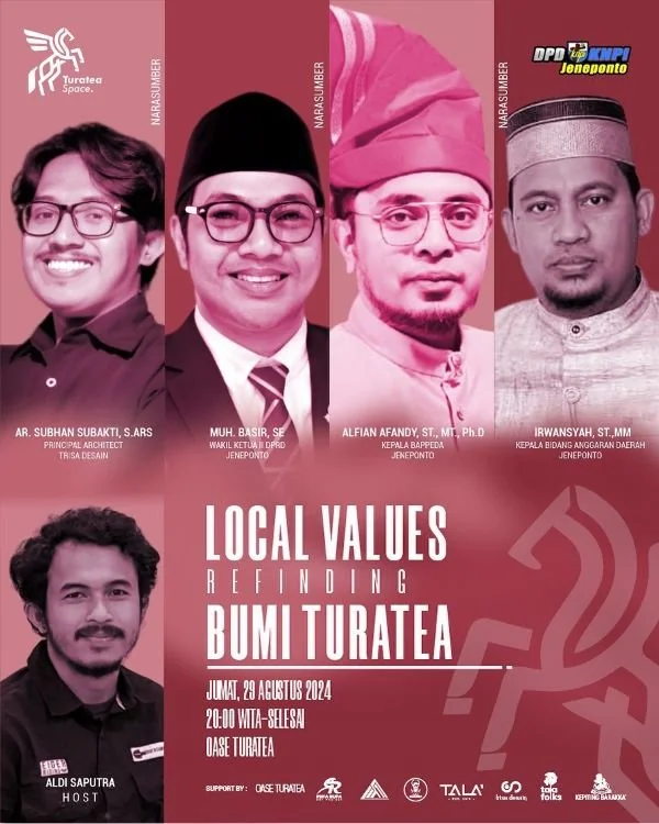 flayer Turatea Space: Local Values — Refinding Bumi Turatea."