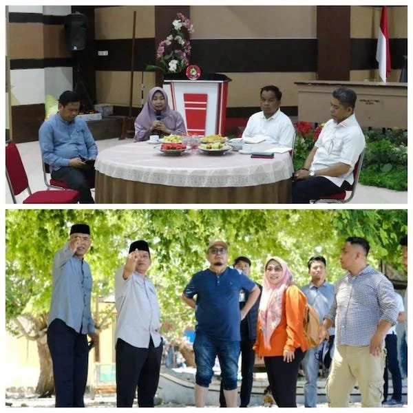 Pj. Bupati, Junaedi Bakr bersama Sekda, Muh. Arifin Nur bersama Kadinkes, Syusanti A. Mansyur saat melakukan rapat pembahasan pembangunan faskes di Rujab Bupati Jeneponto. (ist)