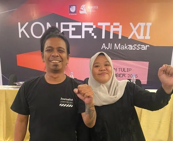 Sahrul-Chaerani Pimpin AJI Makassar Periode 2025-2028. (Dok: Andini)