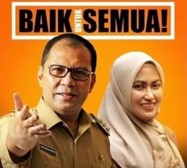 Poster Wali Kota Makassar, Moh Ramdhan Pomanto dengan Indah Putri viral di Medsos.