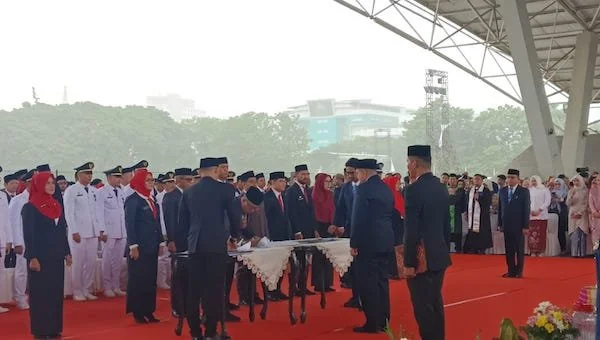 Suasana Pelantikan dan pengambilan sumpah jabatan Pemerintah Kota Makassar (Dok: Ist).