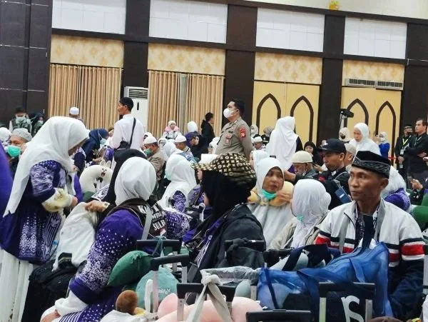 Jemaah haji kloter 19 Embarkasi Makassar (Dok : Ist).