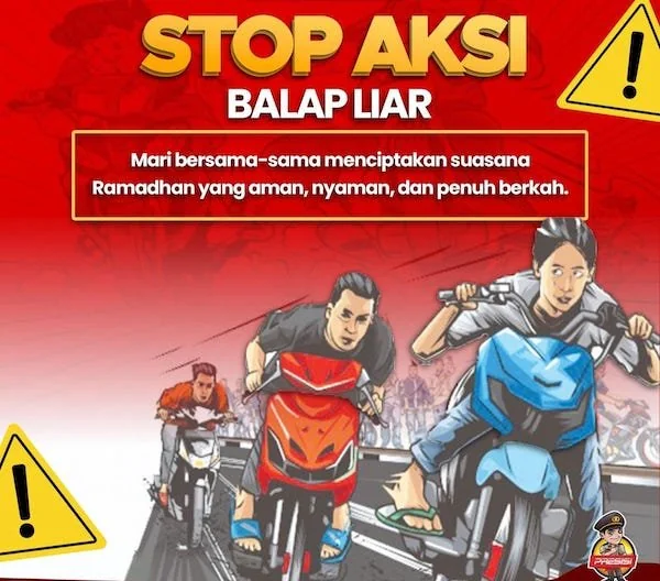 Ilustrasi Imbauan Balap Liar. (Ist).