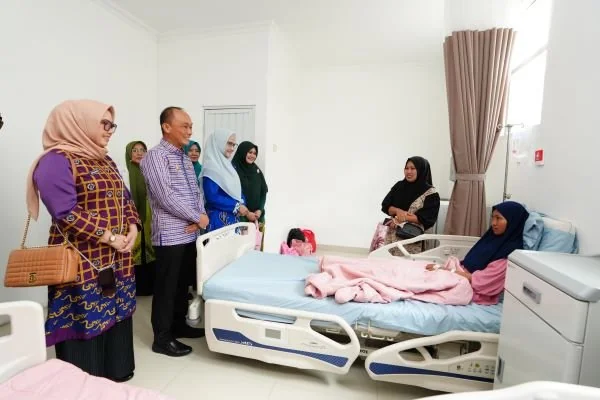 Pj Gubernur Sulsel, Prof Zudan Arif Fakrulloh saat meninjau pasien yang sakit (Dok: Ist).