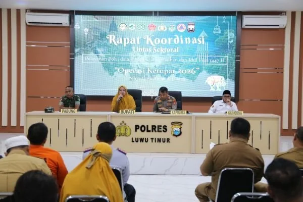 Rapat Koordinasi Lintas Sektor Operasi Ketupat 2026 Polres Luwu Timur (Dok; Ist)