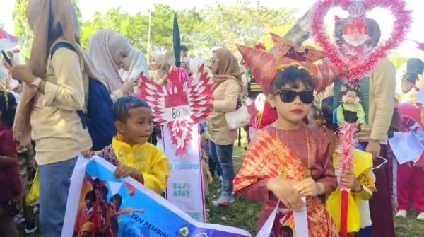 Siswa-siswi TK Pembina Jeneponto saat mengikuti Karnaval Kemerdekaan (Dok : Ist).
