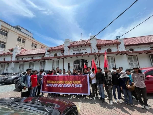 Perwakilan LBH Makassar dan buruh KIBA (Dok : Ist).