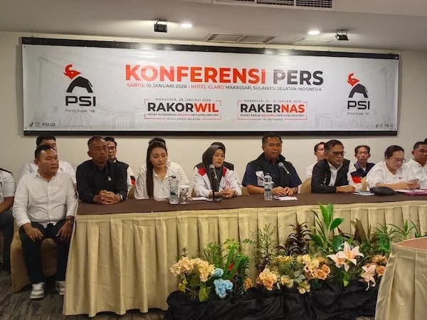 Konferensi Pers PSI dalam Rangka Persiapan Rakorwil dan Rakernas 2026 di Makassar (Dok: Sinta KabarMakassar).