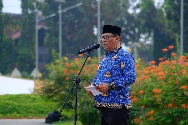 Sekretaris Daerah (Sekda) Gowa, Andy Aziz Peter, saat Menjadi Inspektur Upacara HUT ke 80 RI, (Dok: Ist).