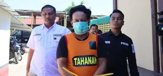 Pelaku rudapaksa usai diamankan Satreskrim Polresta Mamuju (dok:ist)