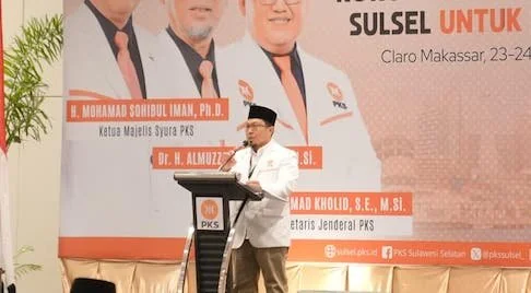 Ketua DPW PKS Sulsel, Anwar Faruq di Muswil, (Dok: Kabar Makassar).