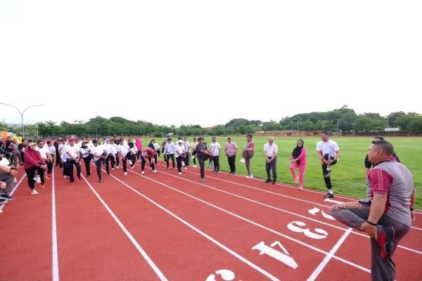 Jogging track Ruang Terbuka Hijau (RTH) Lapangan Syekh Yusuf Kabupaten Gowa (Dok : Ist).