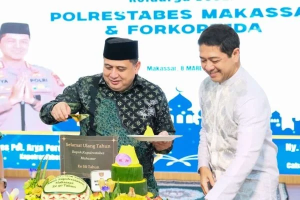 Wali Kota Makassar Munafri Arifuddin saat Buka Puasa Bersama di Polrestabes Makassar (Dok: Ist).