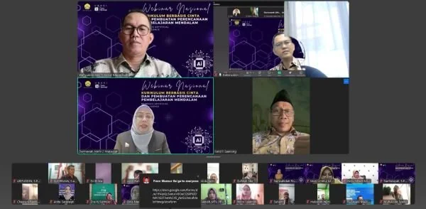 Webinar Implementasi Kurikulum Berbasis Cinta dan Pembuatan Perencanaan Pembelajaran Mendalam Berbasis Artificial Intelligence (AI) (Dok : Ist)