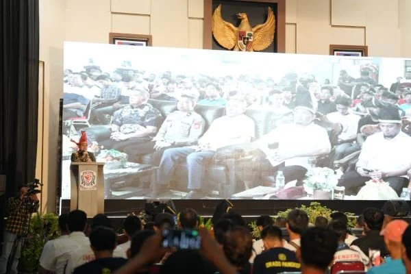 Wali Kota Makassar Munafri Arifuddin saat Memberikan Sambutan di Pengprov Federasi ORADO Sulawesi Selatan, (Dok: Ist).