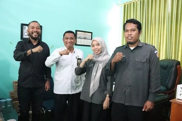 Kunjungan koordinasi Bawaslu Lutim ke Kemenag Lutim. Dok. Ist