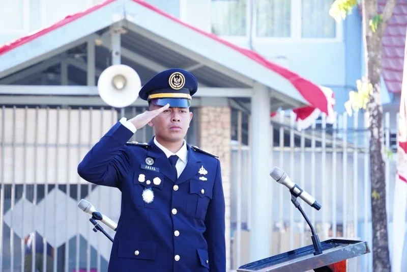 Rutan Kelas IIB Pangkajene menggelar upacara bendera memperingati Hari Ulang Tahun (HUT) ke-81 Kemerdekaan Republik Indonesia (Dok: Ist)