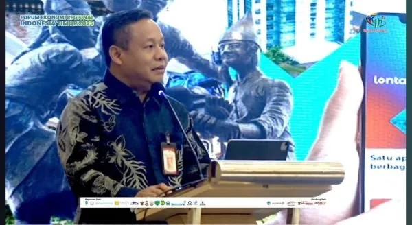 Kepala Bappeda Kota Makassar, Dahyal, saat Memaparkan Materi Terkait Program Hingga Posisi Makassar di Forum Ekonomi Regional Indonesia Timur, (Dok: KabarMakassar).
