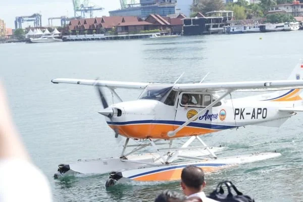 Peluncuran seaplane di Sulsel, (Dok: Ist).