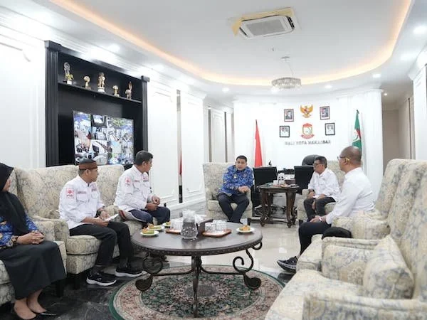 Audiensi Wali Kota Makassar Munafri Arifuddin dan PMI Kota Makassar, (Dok: Ist).