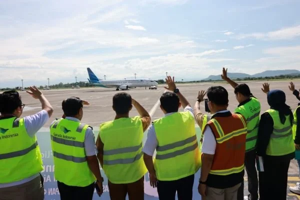 Suasana pembukaan rute penerbangan baru Makassar-Balikpapan (Dok: Ist).