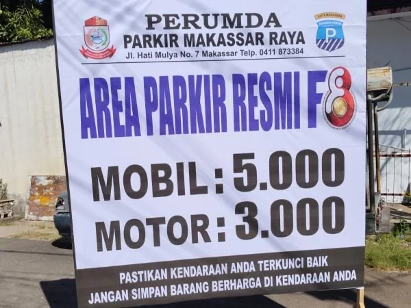 Tarif parkir F8 (Dok : ist).