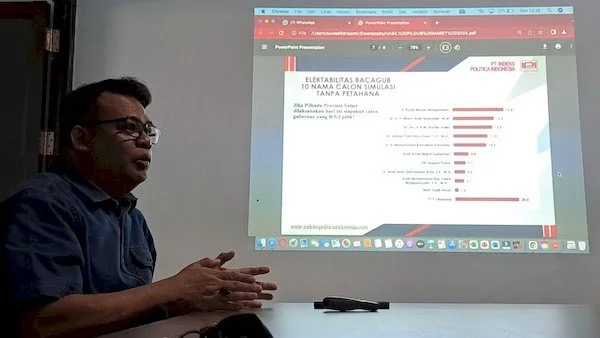 Direktur PT Indeks Politica Indonesia (PT IPI) Suwadi Idris Amir dalam surveinya. Dok IST
