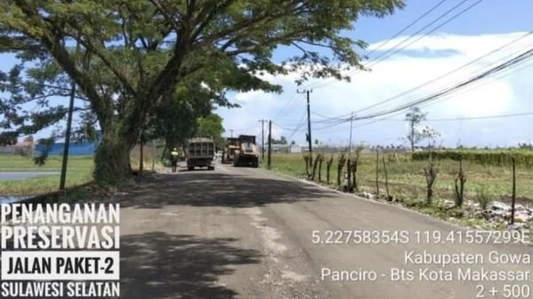 Penanganan preservasi jalan Paket 2 ruas Panciro-Batas Kota Makassar (Dok: Ist)