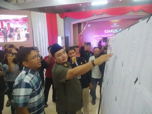 Simulasi Paslon Tunggal di Kabupaten Maros oleh KPU RI (Dok: Atri KabarMakassar)