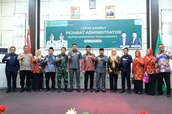 Bupati gowa saat menghadiri lepas sambut Kepala Kemenag Gowa (Dok : Ist).