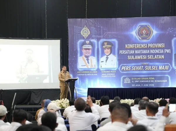 Wali Kota Makassar, Munafri Arifuddin saat Memberikan Sambutan di Konferensi PWI Sulsel (Dok: KabarMakassar).