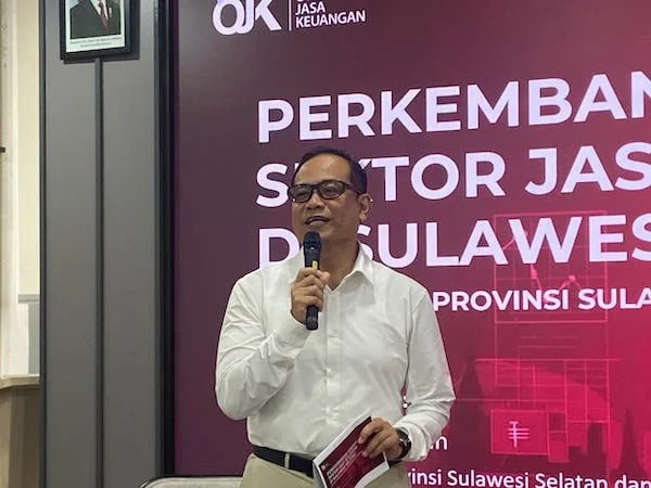 Pemaparan terkait perkembangan kinerja sektor jasa keuangan di Sulsel yang digelar oleh OJK (Dok: Nofi KabarMakassar)