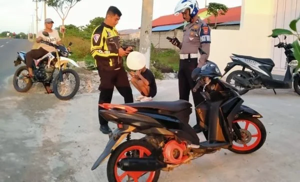 Salah satu sepeda motor dari aksi freestlye yang diamankam polisi.