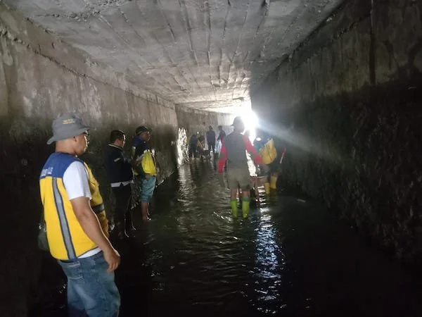 Saluran induk kelara, Karaloe saat mengalami kerusakan pasca bocor. (Ist).