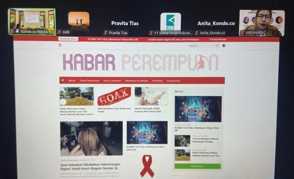 Peluncuran platform Kabar Perempuan dan Microsite Perempuan Timur yang dilaksanakan secara hybrid (Dok: Nofi KabarMakassar)