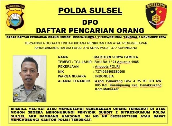 Flayer DPO okunum polisi (Dok : Ist).