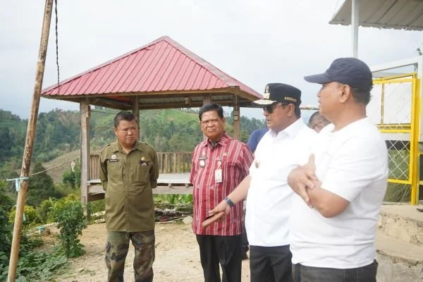 Pj Gubernur Bahtiar saat melihat dan berbincang bersama para pekebun di Bulo (Dok : Ist).