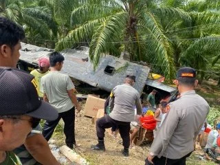 Kecelakaan bus yang terjadi di Kabupaten Mamuju tengah(dok:ist)