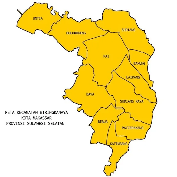 Peta Kecamatan Biringkanaya (Dok: Ist).