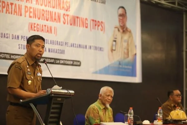 Pjs Wali Kota Makassar dalam Rapat Koordinasi TPPS Tekan Stunting (Dok : Ist).