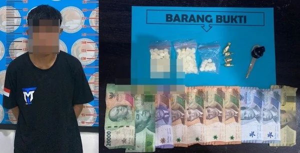 Pelaku bersama barang bukti yang berhasil diamankan Polisi (dok:Ist)