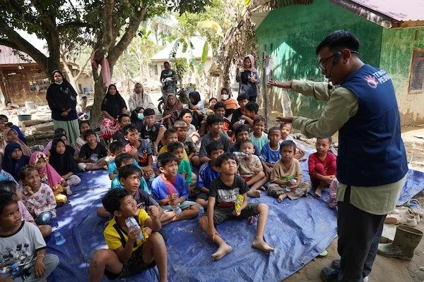 Bantuan hingga program trauma healing yang merupakan kolaborasi TelkomGroup dihadirkan sebagai ruang aman untuk anak di masa pemulihan pascabencana (Dok: Ist)