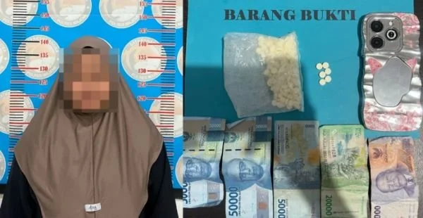 Pelaku pengedar obat terlarang saat berhasil diamankan Polres Majene (Dok : Ist).