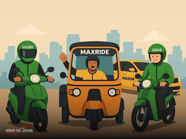 Alat Transportasi online, (Dok: Kabar Makassar).