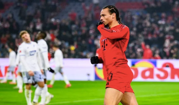 Selebrasi Leroy Sane dalam laga Bundesliga antara Bayern Munchen vs Hoffenheim, Kamis (16/1/2025). (c) dpa via AP Photo/Tom Weller
