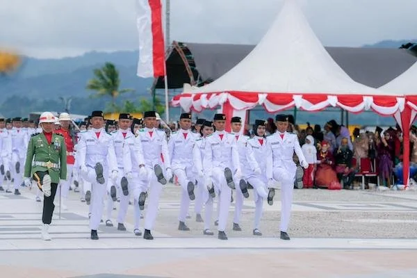 Paskibraka Provinsi Sulawesi Barat saat menjalankan tugas 17 Agustus 2025(dok:Ist)