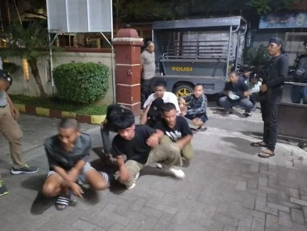 para remaja yang diamankan di Polsek mariso usai pesta Miras (Dok: Ist)