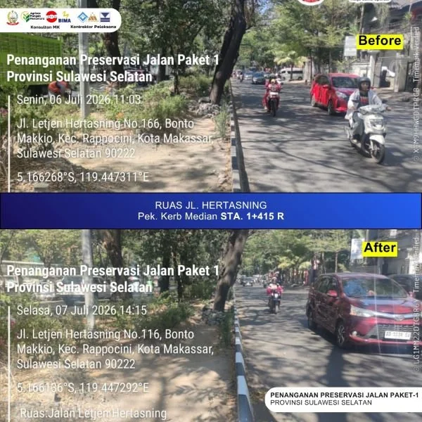 Pemasangan Kerb Jalan Hertasning. (Dok: Ist)