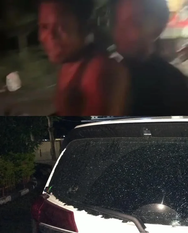 Tangkapan layar dan dua terduga pelaku aksi pemalakan. (Ist).