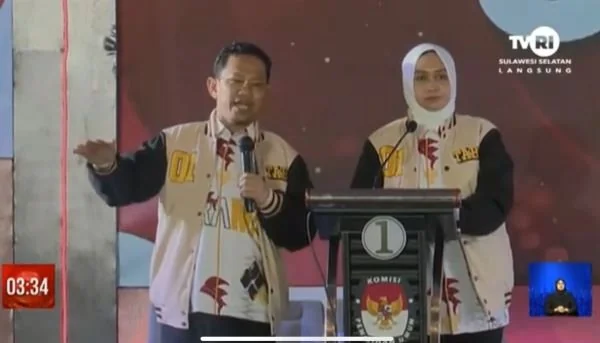 Pasangan calon Bupati dan Wakil Bupati Gowa nomor urut 1 saat debat publik kedua Pilkada Gowa (Dok : Ist).